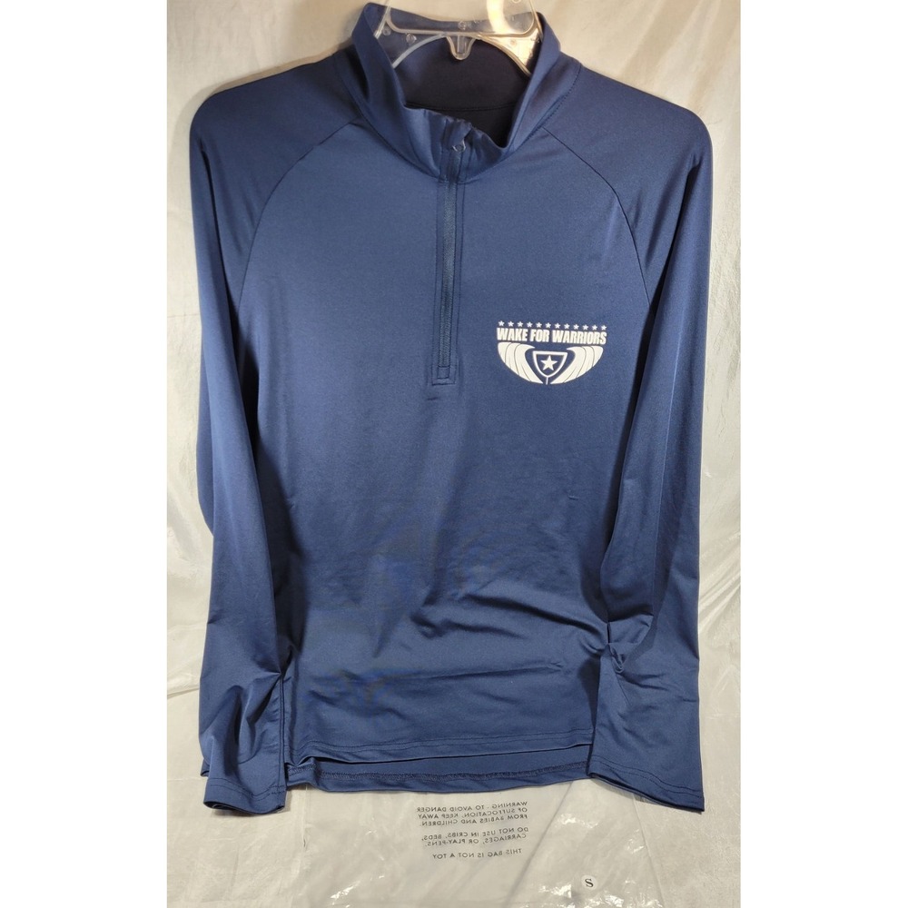 Shreddy 'Wake For Warriors' 1/4 Zip‎ Performance Jacket Pullover - Blue - Small